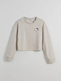 Bisiklet Yaka Hello Kitty Baskılı Kız Çocuk Crop Sweatshirt_S50716Z4-CT3_8684681505737_8-9 Yaş