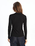 LCWAIKIKI Classic SİYAH Polo Yaka Düz Uzun Kollu Kadın Body