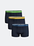 LC WAIKIKI Lacivert Standart Kalıp Pamuklu Esnek Erkek Boxer 3'lü