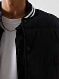 XSIDE Siyah Standart Kalıp Kolej Yaka Erkek Şişme Yelek