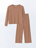 Bisiklet Yaka Kadın Pijama Takımı_W4L580Z8-GNY_8684681824364_M