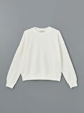 Bisiklet Yaka Nakışlı Oversize Kadın Kalın Sweatshirt_W4L755Z8-R9J_8684681886041_M