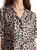 Gömlek Yaka Leopar Desenli Saten Kadın Pijama Takımı_W4L923Z8-LTE_8684681994449_S