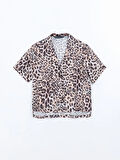 Gömlek Yaka Leopar Desenli Saten Kadın Pijama Takımı_W4L923Z8-LTE_8684681994449_S