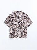 Gömlek Yaka Leopar Desenli Saten Kadın Pijama Takımı_W4L923Z8-LTE_8684681994449_S