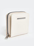 LCW ACCESSORIES Ekru Deri Görünümlü Kadın Cüzdan