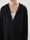LCWAIKIKI Classic Siyah Kapüşonlu Kadın Tunik
