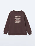 Bisiklet Yaka Baskılı Kadın Kalın Sweatshirt_W4J641Z8-YLR_8684682192752_L