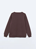 Bisiklet Yaka Baskılı Kadın Kalın Sweatshirt_W4J641Z8-YLR_8684682192752_L