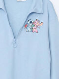 Polo Yaka Lilo ve Stitch Baskılı Kız Çocuk Sweatshirt_W4LJ75Z4-FND_8684682542656_8-9 Yaş