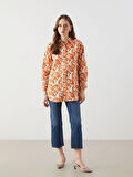 LCW Modest Turuncu Desenli Oversize Kadın Gömlek Tunik