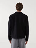 LCW Vision Siyah Slim Fit Gömlek Yaka Erkek Mont