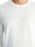 LCWAIKIKI Classic EKRU Bisiklet Yaka Uzun Kollu Baskılı Erkek Sweatshirt