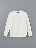 LCWAIKIKI Classic EKRU Bisiklet Yaka Uzun Kollu Baskılı Erkek Sweatshirt