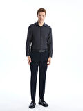 LCWAIKIKI Formal ANTRASİT Slim Fit Uzun Kollu Armürlü Erkek Gömlek