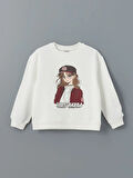 Bisiklet Yaka Kız Çocuk Crop Kalın Sweatshirt_W4L090Z4-R9J_8684683174894_8-9 Yaş