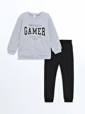 Bisiklet Yaka Erkek Çocuk Sweatshirt ve Eşofman Alt 2'li_W4K023Z1-D5P_8684683409798_18-24 Ay