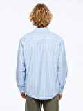 XSIDE Mavi Regular Fit Uzun Kollu Poplin Erkek Gömlek