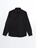 LCWAIKIKI Formal SİYAH Regular Fit Uzun Kollu Armürlü Erkek Gömlek
