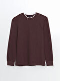 LCWAIKIKI Classic Mürdüm Bisiklet Yaka Uzun Kollu Erkek Sweatshirt