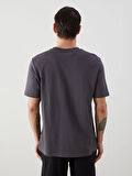XSIDE Antrasit Bisiklet Yaka Baskılı Penye Erkek Tişört
