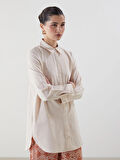LCW Modest Bej Regular Fit Kadın Gömlek Tunik