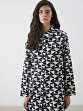 LCW Modest Siyah Desenli Kadın Gömlek Tunik