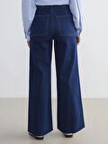 LCW Modest Indigo Wideleg Kadın Jean Pantolon