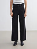 LCW Modest Siyah Wideleg Kadın Jean Pantolon