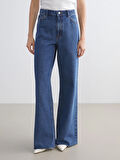 LCW Modest Indigo Wideleg Kadın Jean Pantolon
