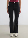 LCWAIKIKI Classic Siyah Flare Kadın Jean Pantolon