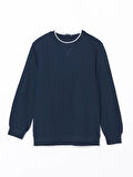 LCWAIKIKI Classic Lacivert Bisiklet Yaka Uzun Kollu Erkek Sweatshirt
