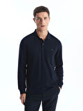 LCWAIKIKI Classic Lacivert Büyük Beden Polo Yaka Uzun Kollu Erkek Sweatshirt