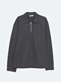 LCW Vision Antrasit Polo Yaka Erkek Sweatshirt