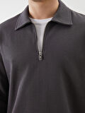 LCW Vision Antrasit Polo Yaka Erkek Sweatshirt