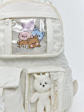 LCW ACCESSORIES Ekru Çok Bölmeli Kız Çocuk Sırt Çantası