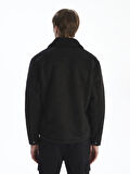 XSIDE Siyah Standart Kalıp Gömlek Yaka Süet Erkek Mont