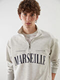 XSIDE Beyaz Dik Yaka Erkek Sweatshirt