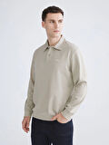 SOUTHBLUE Bej Polo Yaka Erkek Sweatshirt