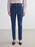 LCW Modest Indigo Mom Fit Kadın Jean Pantolon