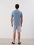 LC WAIKIKI Mavi Standart Kalıp Erkek Şortlu Pijama Takımı