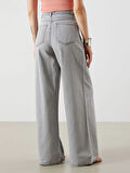 LCW Jeans Gri Wideleg Kadın Jean Pantolon