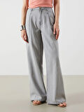 LCW Jeans Gri Wideleg Kadın Jean Pantolon