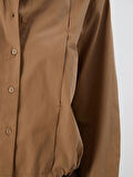 LCWAIKIKI Classic Kahverengi Loose Fit Kadın Gömlek