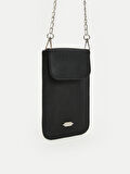 LCW ACCESSORIES Siyah Zincir Askılı Deri Görünümlü Kadın Cüzdan