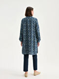LCW Grace İndigo Hakim Yaka Desenli Kadın Tunik