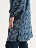 LCW Grace İndigo Hakim Yaka Desenli Kadın Tunik