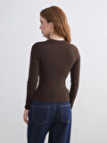 XSIDE Kahverengi Bisiklet Yaka Kadın Body