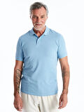 LCWAIKIKI Classic Mavi Polo Yaka Kısa Kollu Pike Erkek Tişört