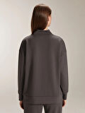 LCW Comfort Antrasit Dik Yaka Kadın Sweatshirt